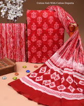 Exclusive Hand Block Cotton Suit With Cotton Dupatta